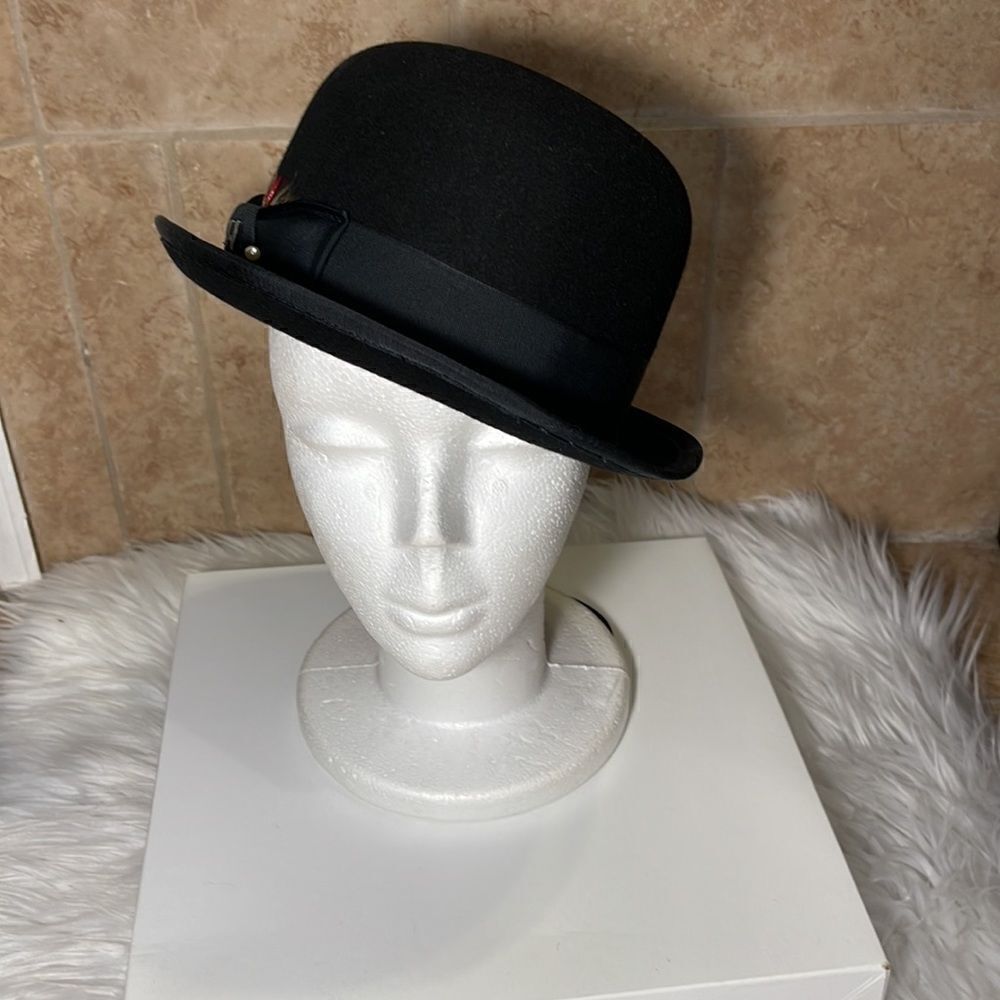Mens wool Black Derby dress hat - Picture 5 of 5